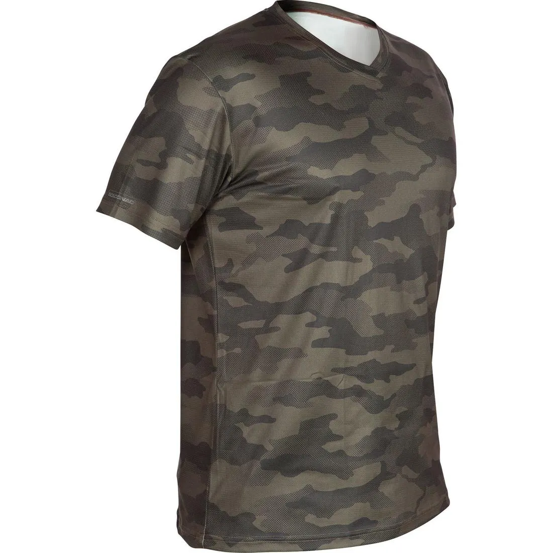 100 Breathable Short-Sleeve T-Shirt - Camouflage Khaki