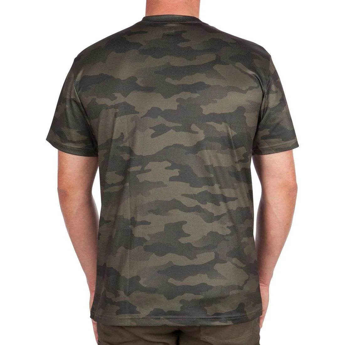 100 Breathable Short-Sleeve T-Shirt - Camouflage Khaki
