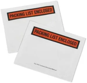 1000 pieces (5.5X7) Clear with "PACKING LIST ENCLOSED" printing pouch envelope bag for invoice packing slip (5.5X7)