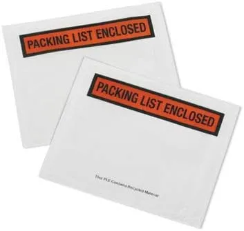 1000 pieces (5.5X7) Clear with "PACKING LIST ENCLOSED" printing pouch envelope bag for invoice packing slip (5.5X7)