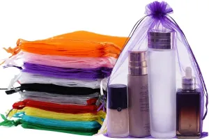 100PCS Organza Bags, 8x12in Small Mesh Bags Drawstring, Mesh Gift Bags Drawstring for Jewelry, Candy, Christmas, Sachets, Bathroom Soaps, Makeup Organza, Wrapping Supplies(mixedcolor)