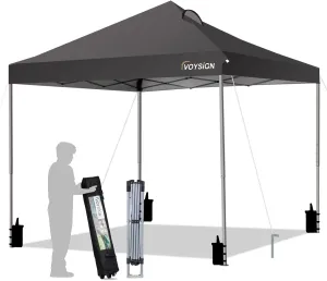10x10 Pop Up Canopy Tent, 100 Sq.Ft of Shade - Portable Outdoor Canopy, Shade Canopy, Party Tent, Included 1 x Rolling Storage Wheeled Bag, 4 x Weight Bags, 4 x Guylines, 8 x Stakes…
