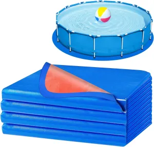 12 Ft Pool Liner Pad for Round Above Ground Pools, Thickened Pool Mat Tarp for Under Pool, Dual-Color Pool Ground Pad Cloth Floor Mat for Pool Bottom, Puncture Protection & Extend Liner Life