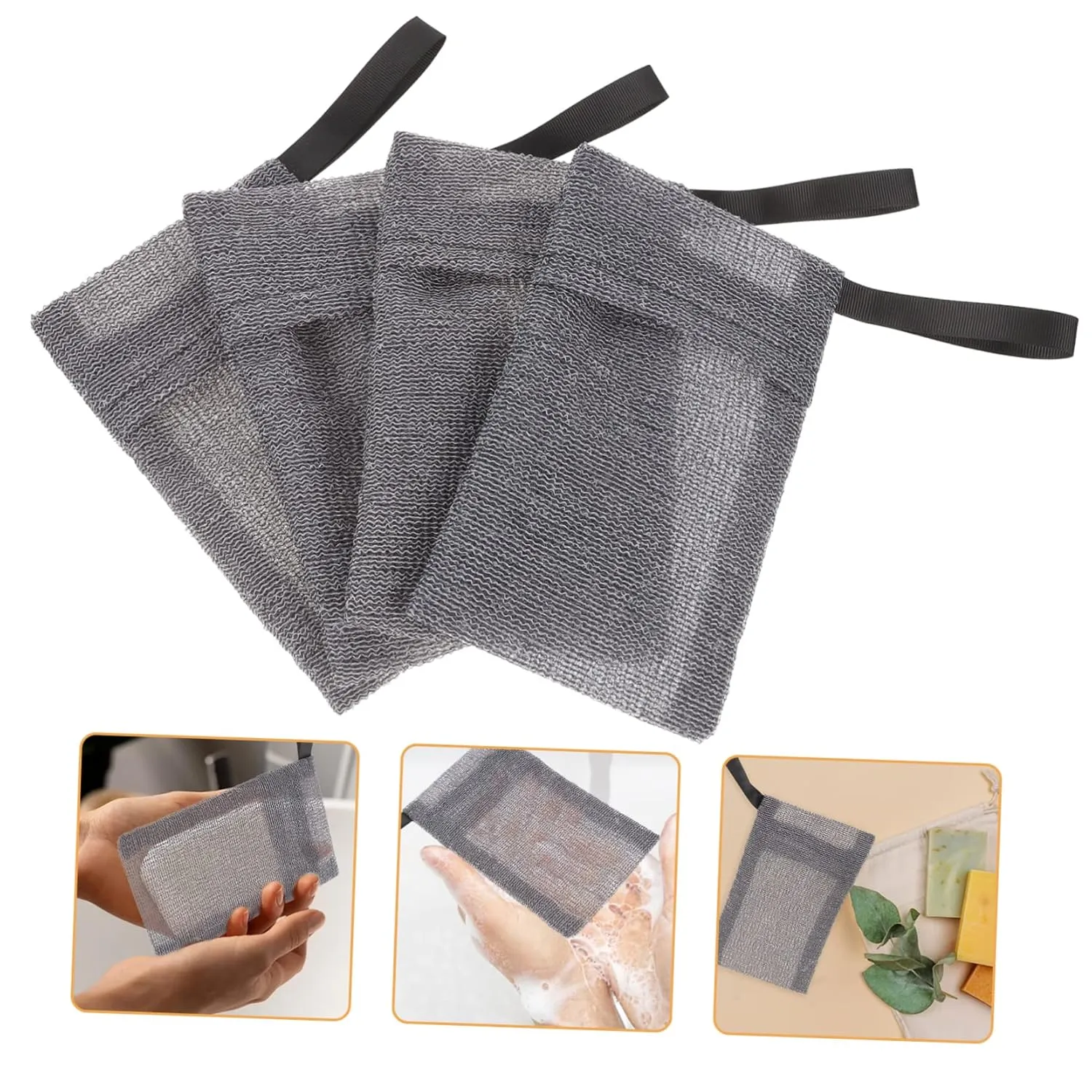 12pcs Soap Mesh Bags for Soap Saving Lightweight Foaming Pouches for Travel and Home Use Quickly Draining Design Lather and Release