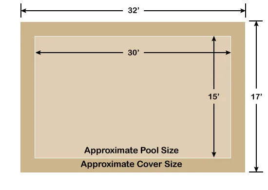 15' x 30' Rectangle Loop-Loc II Tan Super Dense Mesh In-Ground Pool Safety Cover