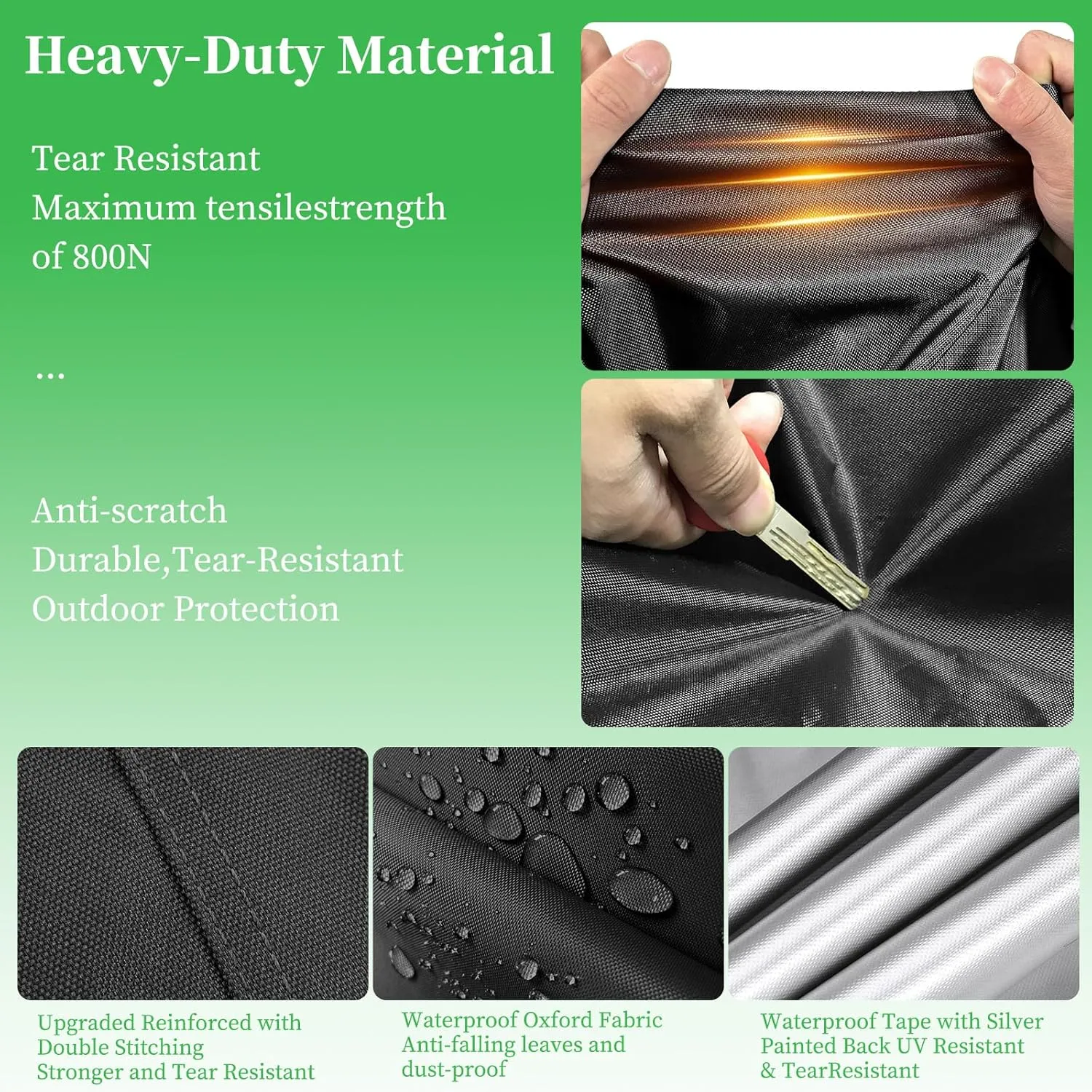 15Ft Round Pool Cover,Heavy Duty Waterproof Round Pool Covers for Above Ground Pools with Ground Nails and Windproof Ropes,Increase Stability&Tear-Resistant, Waterproof and Dustproof, Black