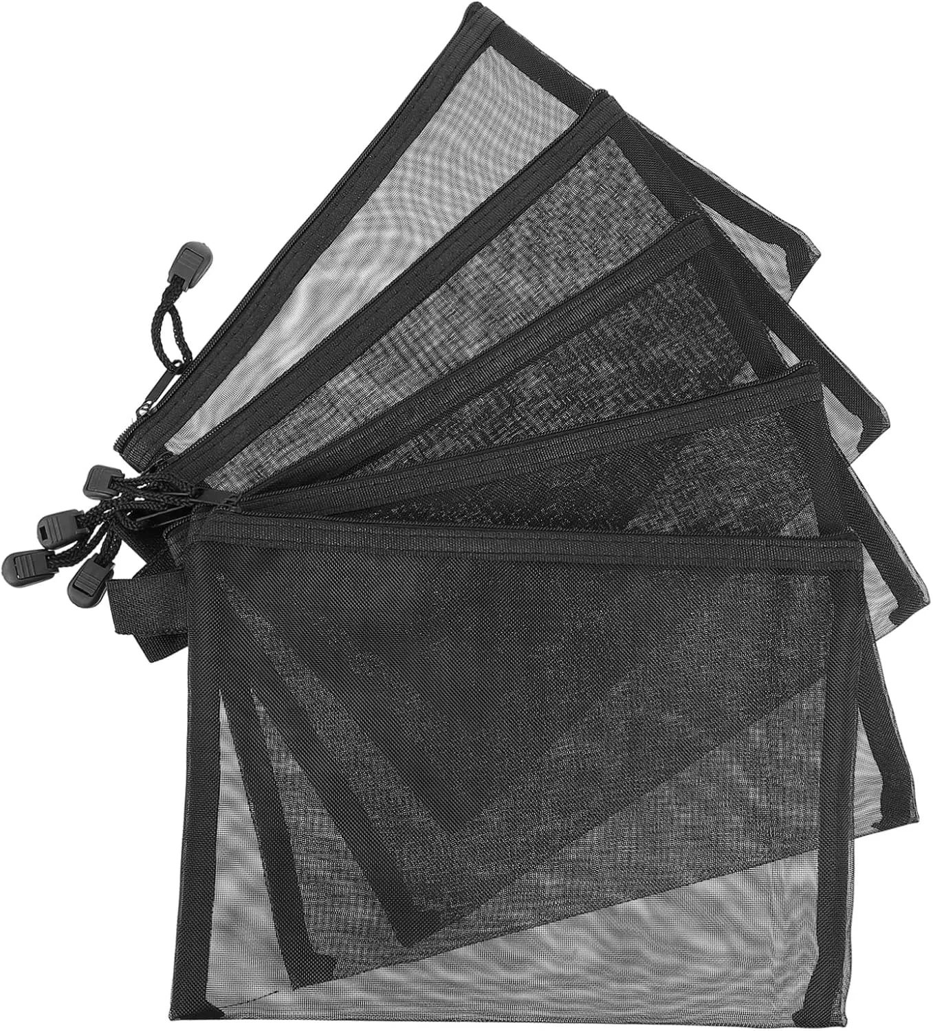 15pcs Mesh Zipper File Bags for Travel Makeup and Document Storage Durable Organizing Pouches for Office School and Cosmetic Use