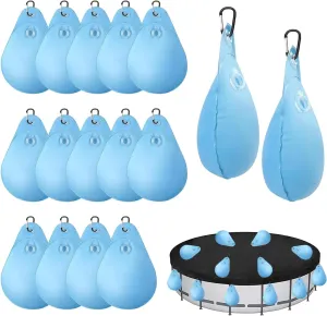 16 Pack Swimming Pool Cover Hanging Bags with Hooks, Antifreezing Winter Pool Tarp Weights for Above Ground Pool Cover, 14.17''L×10.04''W