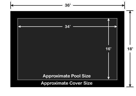 16' x 34' Rectangle Loop-Loc II Black Super Dense Mesh In-Ground Pool Safety Cover