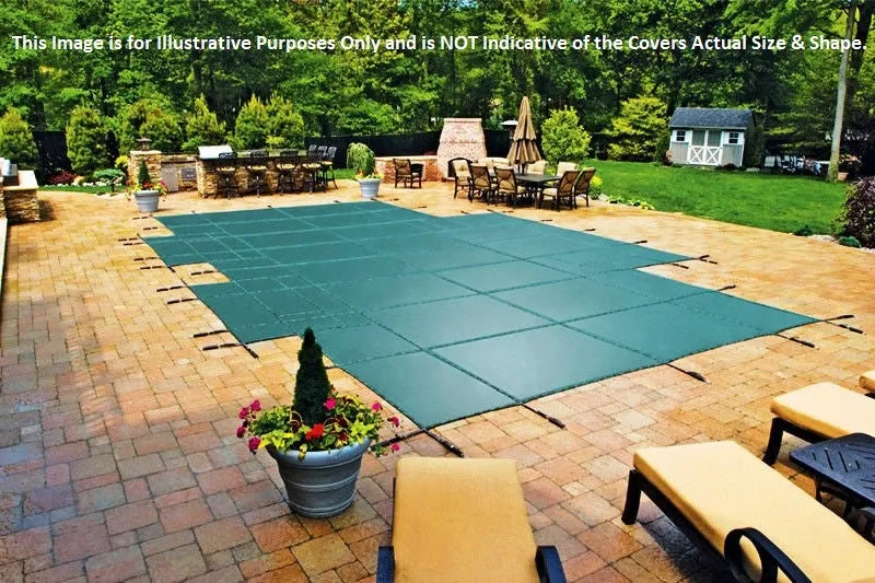 16' x 34' Rectangle Loop-Loc II Black Super Dense Mesh In-Ground Pool Safety Cover