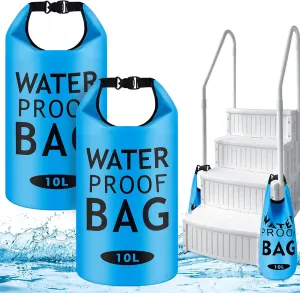 2 Pack Heavy Duty Pool Ladder Weights - 40lbs Sand Fillable Universal Sand Bags Step Anchors - 500D PVC Waterproof Tear-Resistance Foldable Sandbags for Above Ground Swimming Pools Stair Entry System