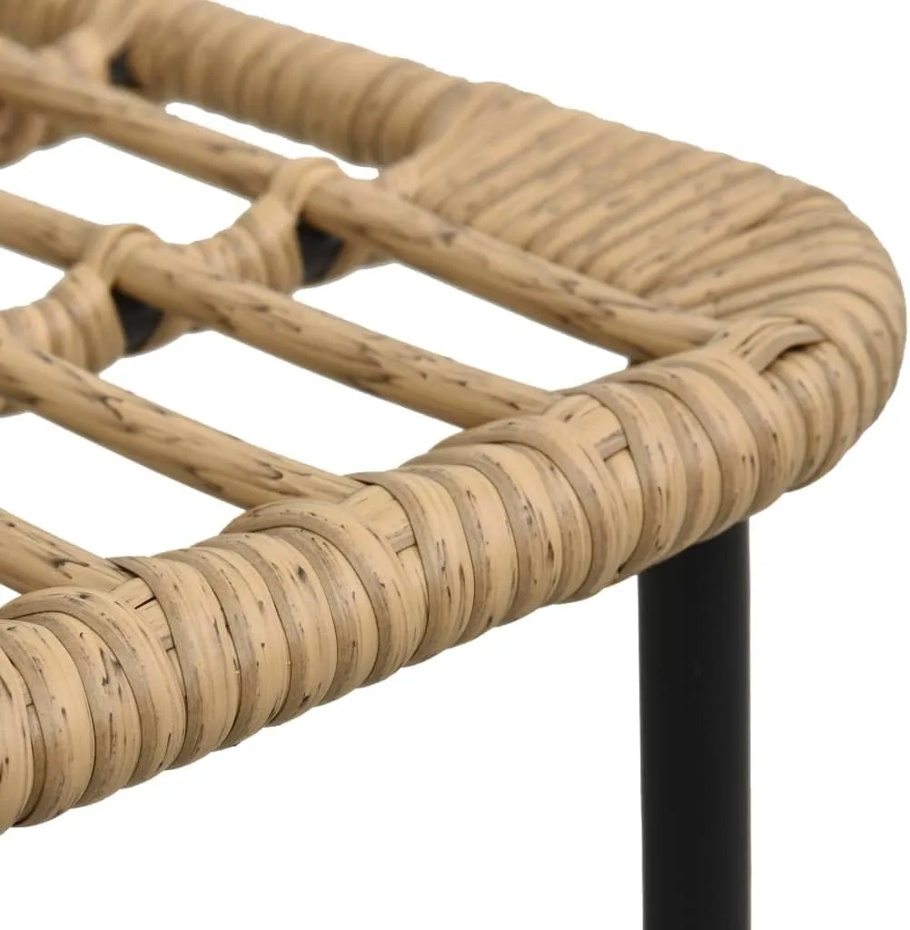 2 Pack Poly Rattan Patio Chairs Oak Outdoor Furniture Set with Steel Frame, Weather-Resistant PE Wicker Dining Chairs for Backyard Poolside Camping Beach