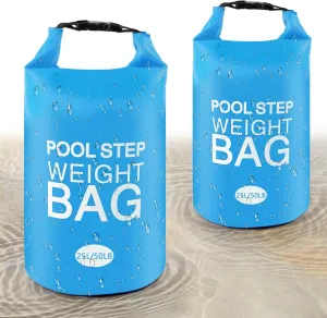 2 Pack Universal Pool Step Weights, 25L/50LB No Breaken Pool Ladder Weights for Above Ground Pools, Waterproof Pool Sand Stair Weights for Pool Steps, Easy&Quick Fill Sand (Sky Blue)