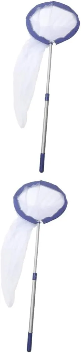 2 Pcs Telescopic Butterfly Net Boys and Girls Outdoor Toys Extendable Catching Toy for Boys Girls Water Game Set Perfect for Garden Beach Pool Bath Play Present for Toddlers