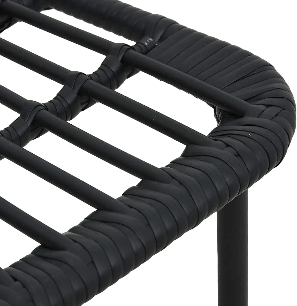 2-Piece Black Poly Rattan Patio Chairs Set, Outdoor Furniture with Steel Frame, Weather-Resistant PE Wicker Dining Chairs for Poolside Camping Beach Backyard