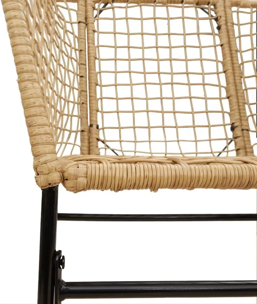 2-Piece Brown PE Rattan Outdoor Lounge Chairs with Steel Frame, Patio Furniture for Backyard, Poolside, and Camping, All-Weather Comfort Seating