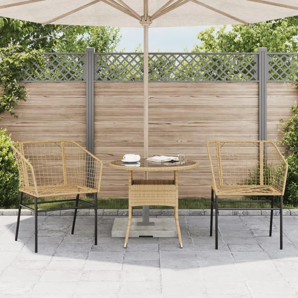 2-Piece Brown PE Rattan Outdoor Lounge Chairs with Steel Frame, Patio Furniture for Backyard, Poolside, and Camping, All-Weather Comfort Seating