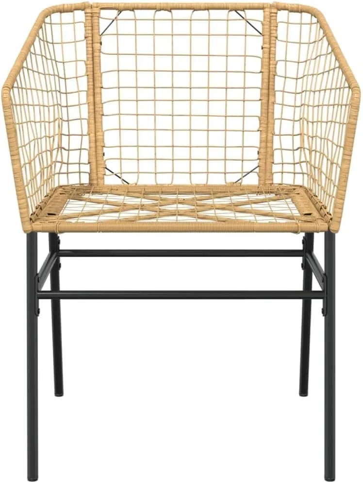 2-Piece Brown PE Rattan Outdoor Lounge Chairs with Steel Frame, Patio Furniture for Backyard, Poolside, and Camping, All-Weather Comfort Seating