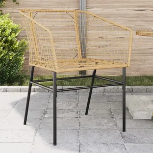 2-Piece Brown PE Rattan Outdoor Lounge Chairs with Steel Frame, Patio Furniture for Backyard, Poolside, and Camping, All-Weather Comfort Seating