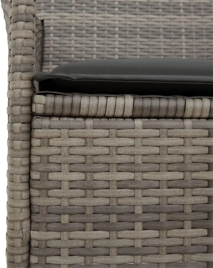 2-Piece Gray PE Rattan Patio Chairs with Solid Wood Frame & Removable Cushions, Outdoor Lounge Chairs Weather-Resistant Furniture for Poolside Backyard Deck Beach Camping