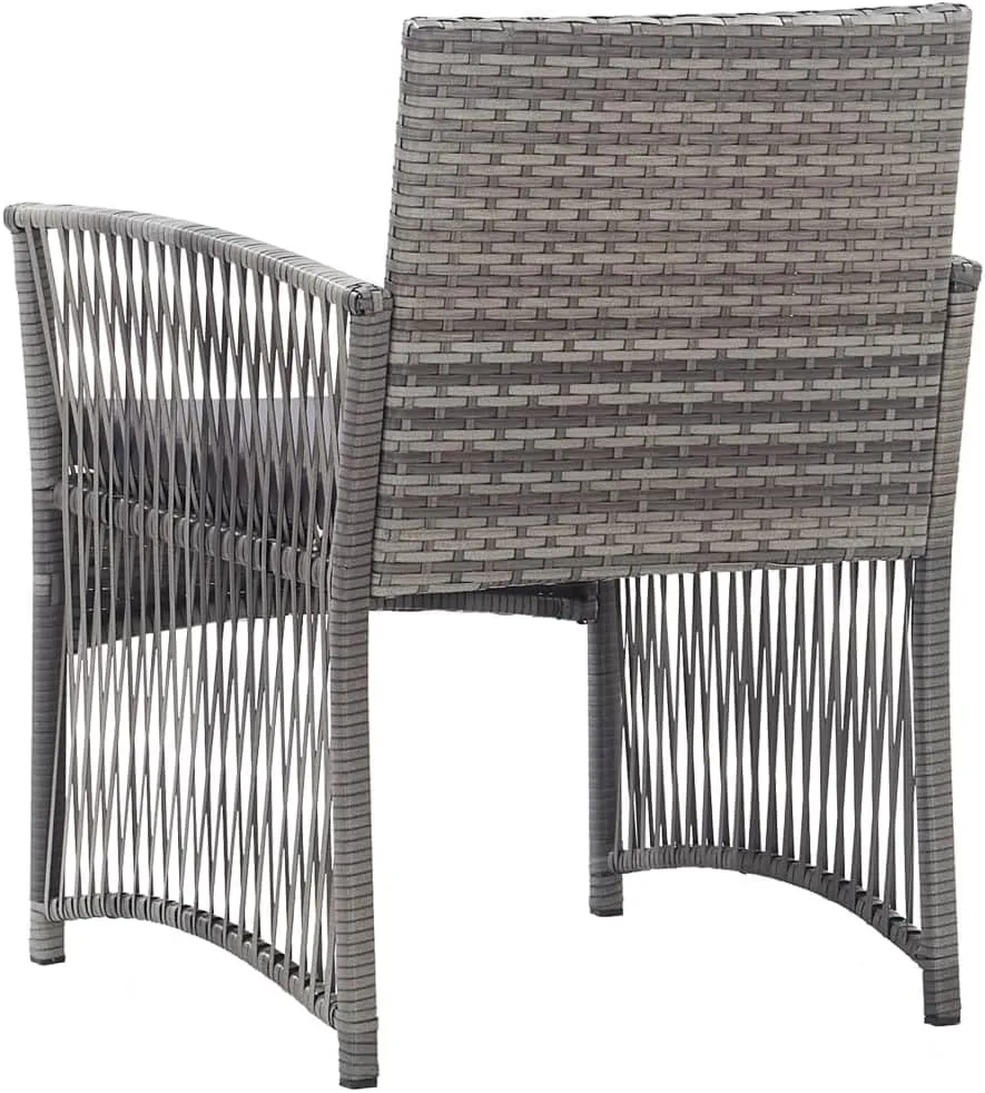 2-Piece Patio Armchairs with Cushions Anthracite Poly Rattan Outdoor Furniture Set for Backyard Poolside and Garden
