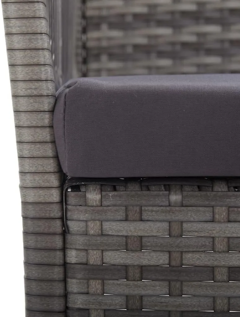 2-Piece Patio Armchairs with Cushions Anthracite Poly Rattan Outdoor Furniture Set for Backyard Poolside and Garden