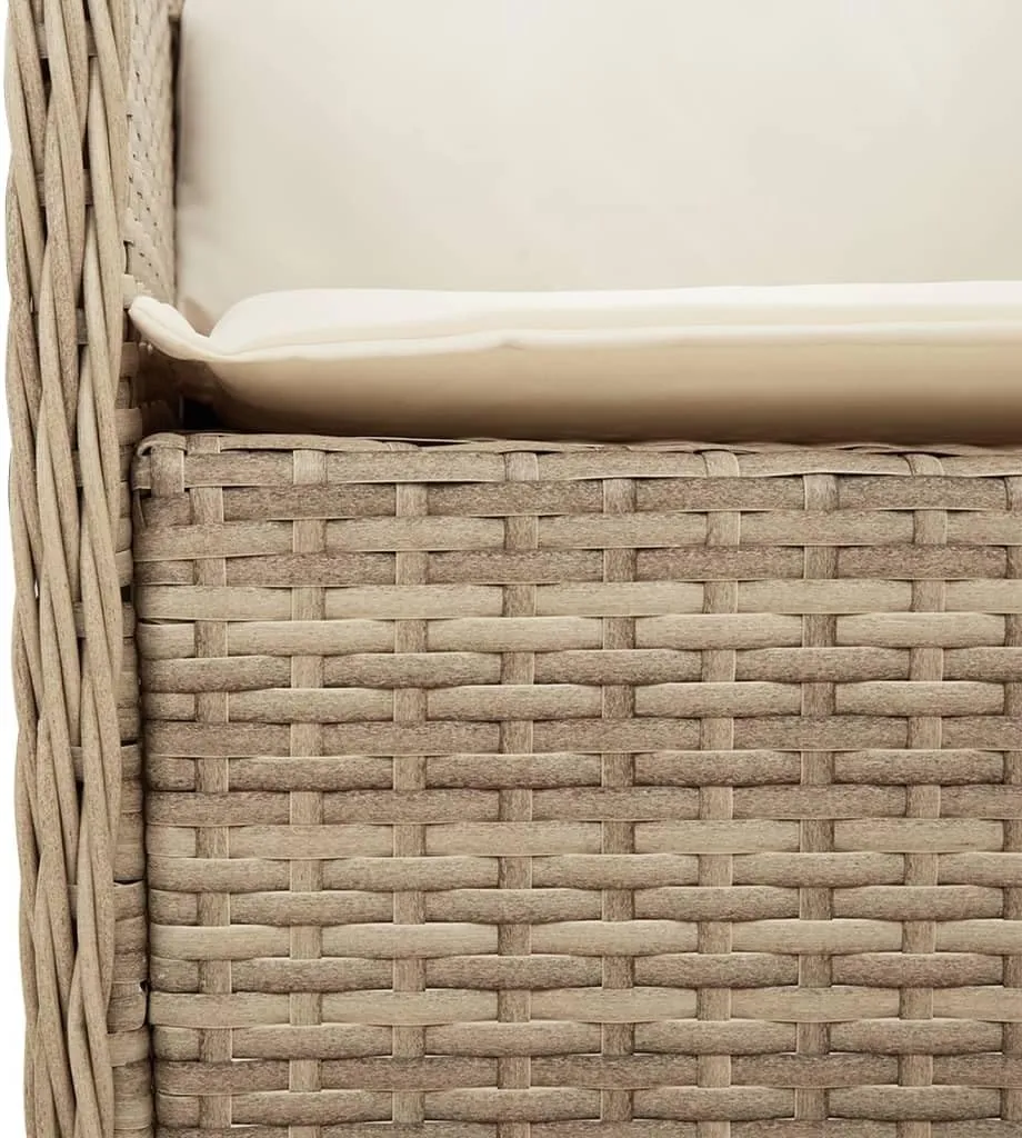 2-Piece Patio Chairs Set with Cushions Beige PE Rattan Outdoor Furniture Lounge Chairs for Poolside Backyard Garden