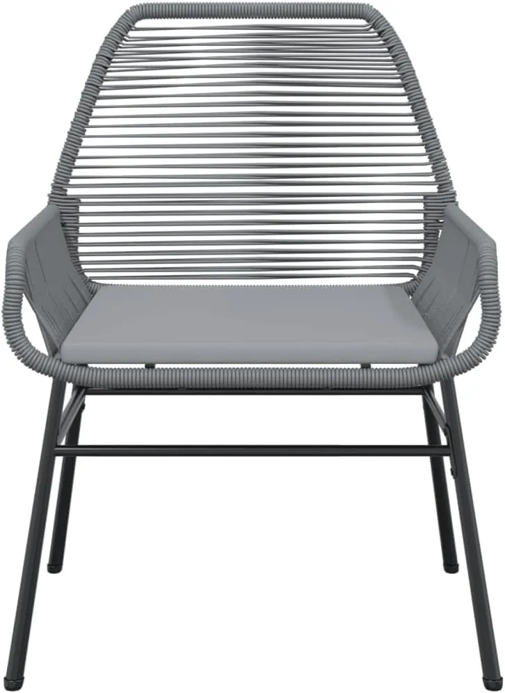 2-Piece Patio Chairs with Cushions, Gray PE Rattan Outdoor Lounge Chairs with Steel Frame, Weather-Resistant Garden Furniture for Poolside Backyard Deck