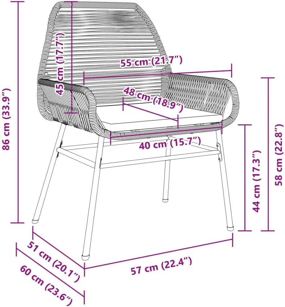 2-Piece Patio Chairs with Cushions, Gray PE Rattan Outdoor Lounge Chairs with Steel Frame, Weather-Resistant Garden Furniture for Poolside Backyard Deck