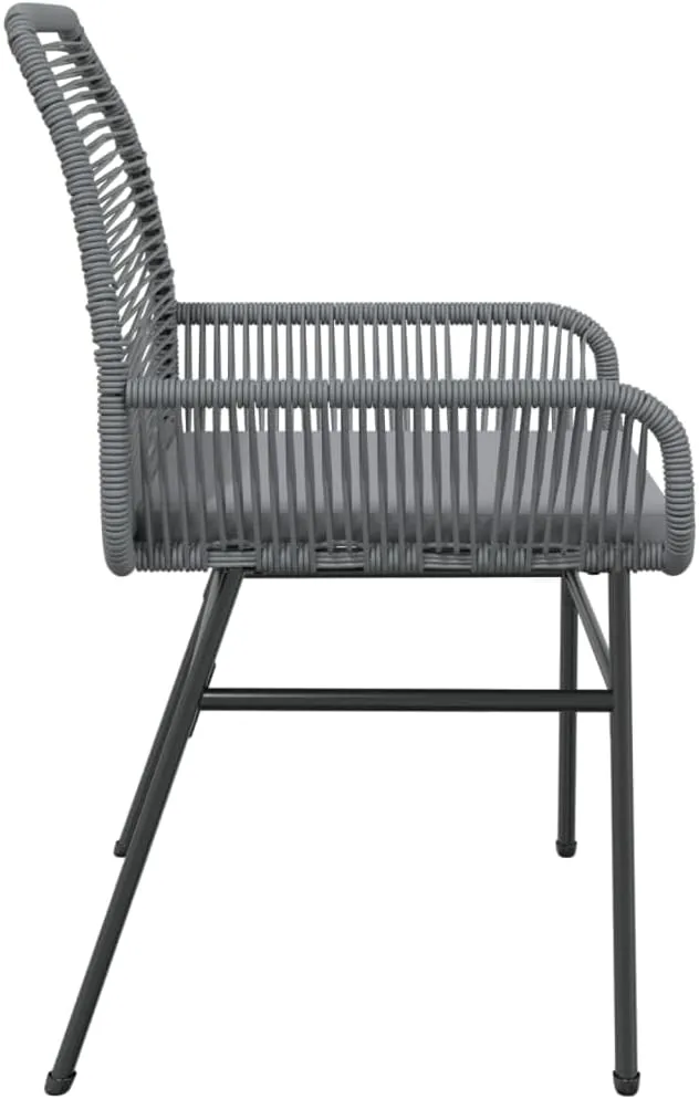 2-Piece Patio Chairs with Cushions, Gray PE Rattan Outdoor Lounge Chairs with Steel Frame, Weather-Resistant Garden Furniture for Poolside Backyard Deck