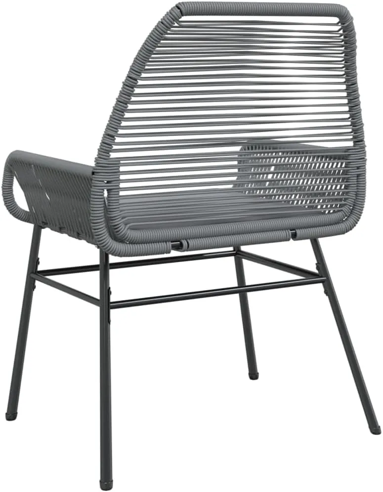 2-Piece Patio Chairs with Cushions, Gray PE Rattan Outdoor Lounge Chairs with Steel Frame, Weather-Resistant Garden Furniture for Poolside Backyard Deck
