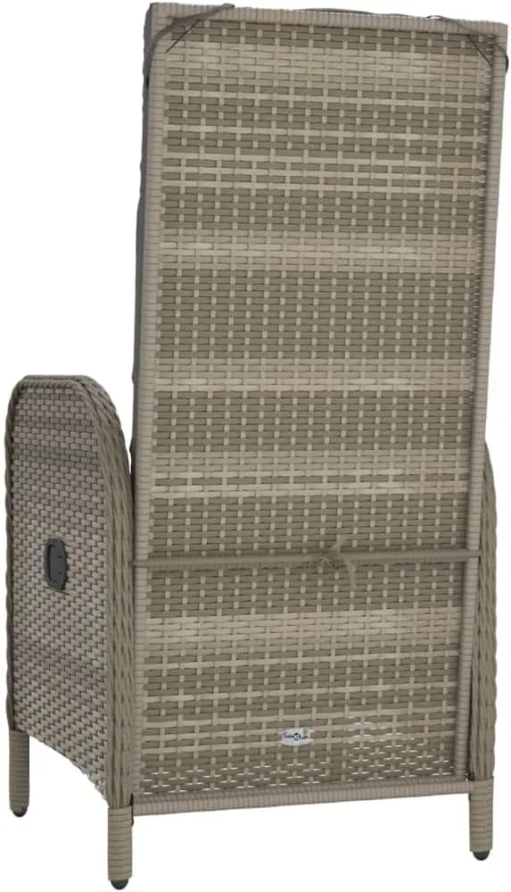 2-Piece Poly Rattan Patio Chairs with Cushions, Steel Frame Outdoor Furniture Set, Gray Lounge Chairs for Backyard, Poolside, Camping and Dining