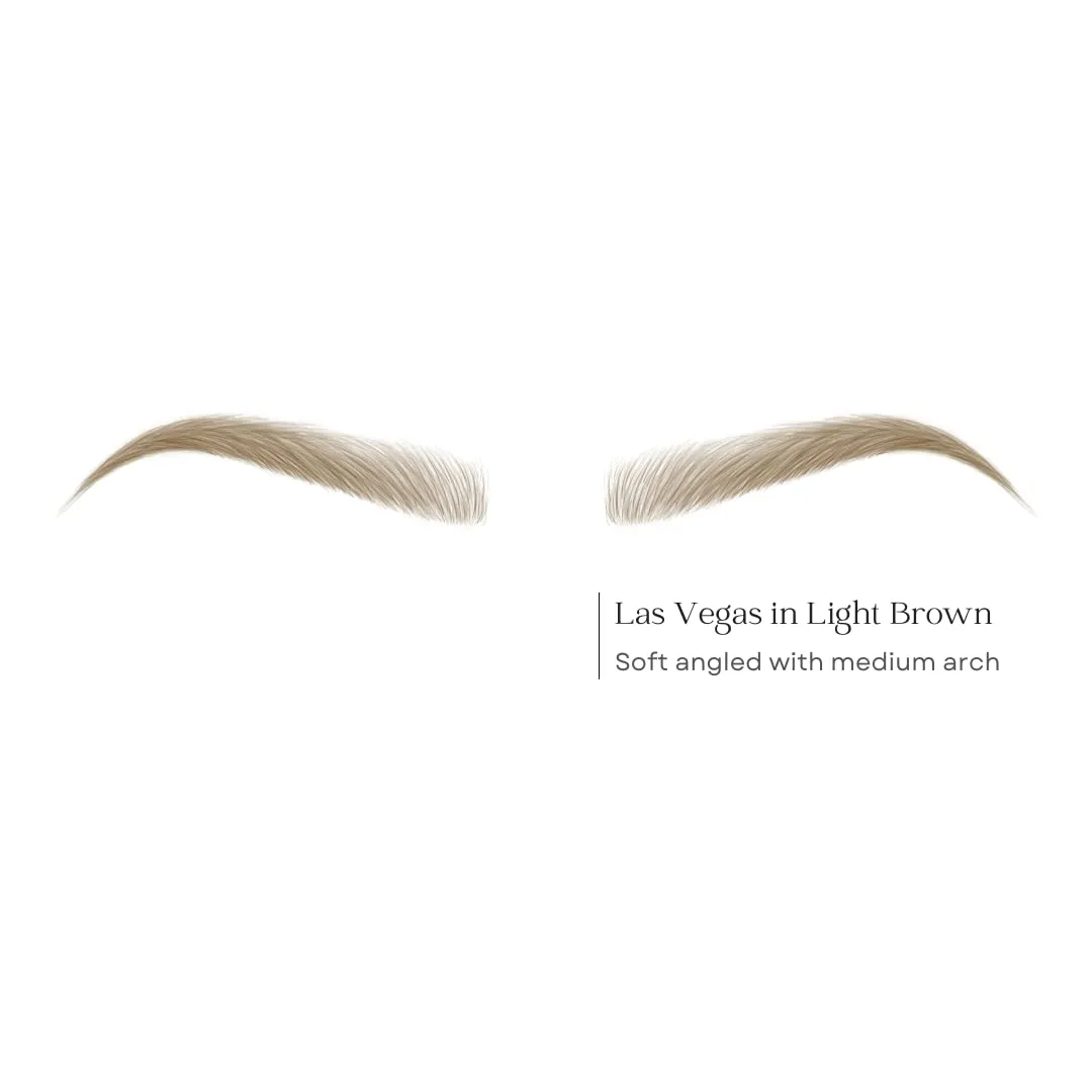 2 sheets eyebrow tattoo waterproof sticker, Long Lasting, Natural Looking Fake Eyebrow for Alopecia, Chemo, Cancer. Same Size eyebrow tattoos (Dramatic Las Vegas, Light Brown)