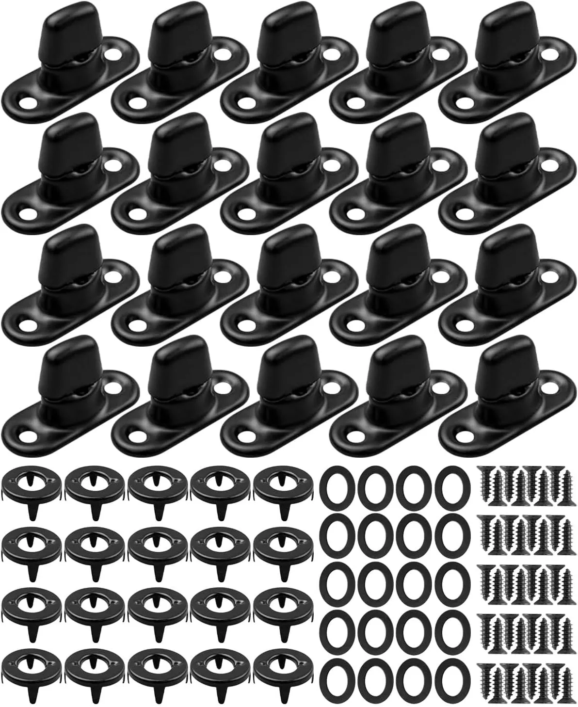 20 Packs Canvas Twist Lock Turn Button Fasteners, Zinc Alloy Plated Electrophoretic Sandblasting Finish Eyelet and Stud Twist Lock Fastener for Marine Boats RVs Camp