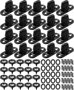 20 Packs Canvas Twist Lock Turn Button Fasteners, Zinc Alloy Plated Electrophoretic Sandblasting Finish Eyelet and Stud Twist Lock Fastener for Marine Boats RVs Camp