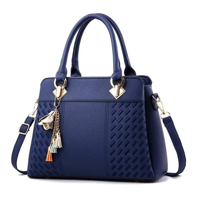 2021 Women Handbags Leather Totes Bag Top-handle Embroidery Crossbody Bag Shoulder Bag Lady Simple Style Hand Bags