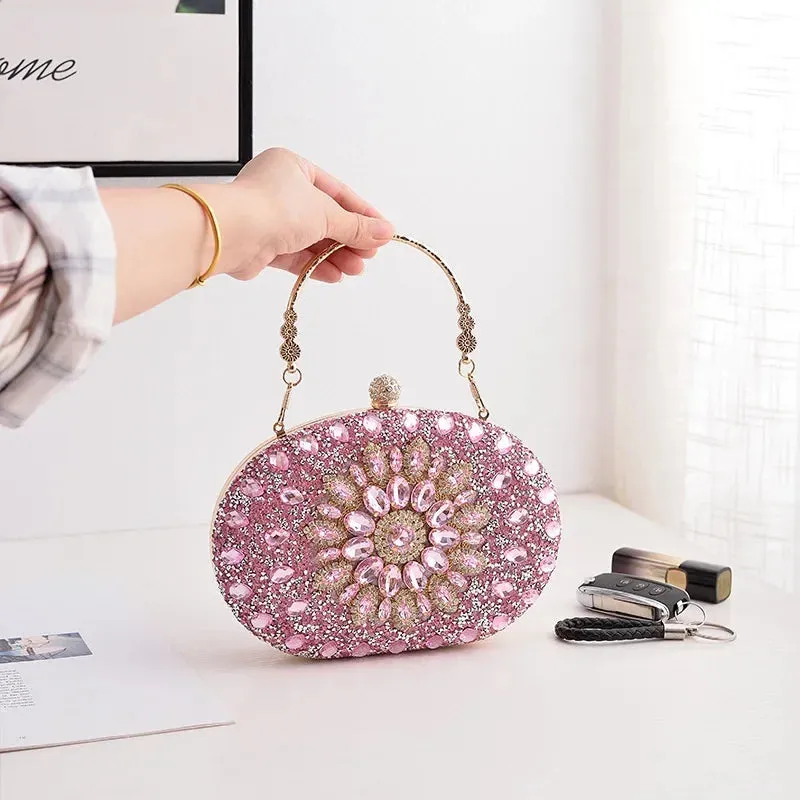 2023 Diamond Women Luxury Clutch Evening Bag Wedding Crystal Ladies Cell Phone Pocket Purse Female Wallet for Party Quality Gift
