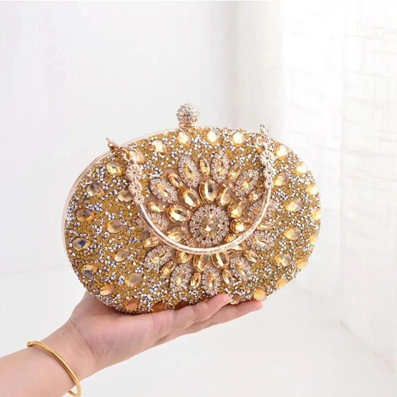 2023 Diamond Women Luxury Clutch Evening Bag Wedding Crystal Ladies Cell Phone Pocket Purse Female Wallet for Party Quality Gift