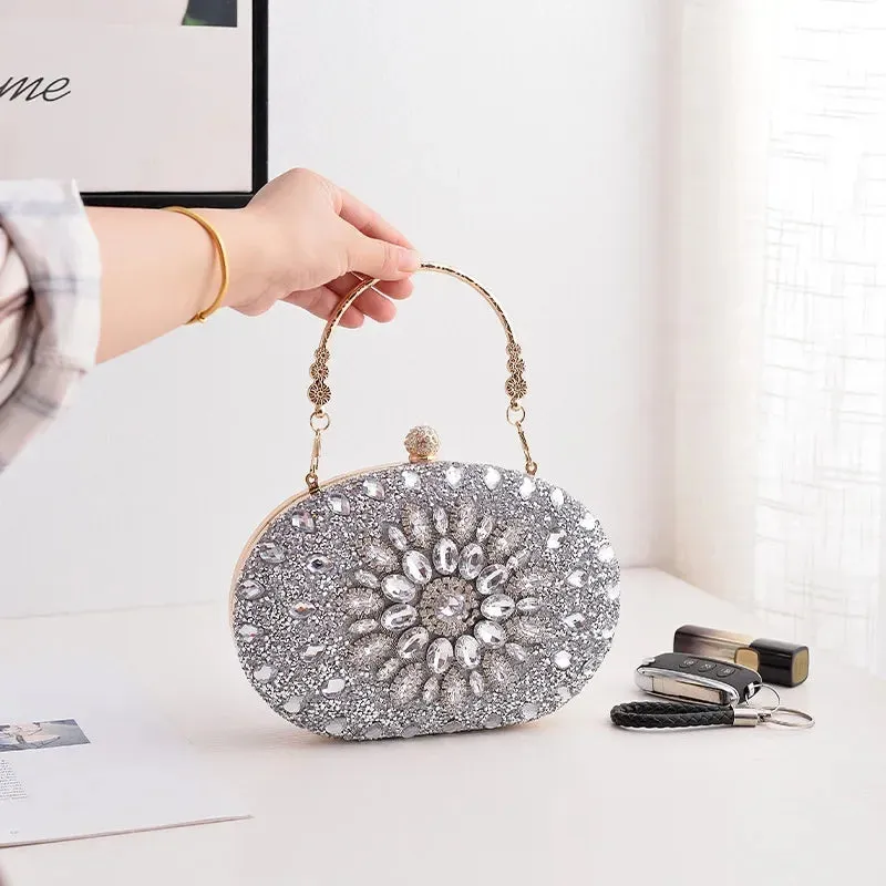 2023 Diamond Women Luxury Clutch Evening Bag Wedding Crystal Ladies Cell Phone Pocket Purse Female Wallet for Party Quality Gift