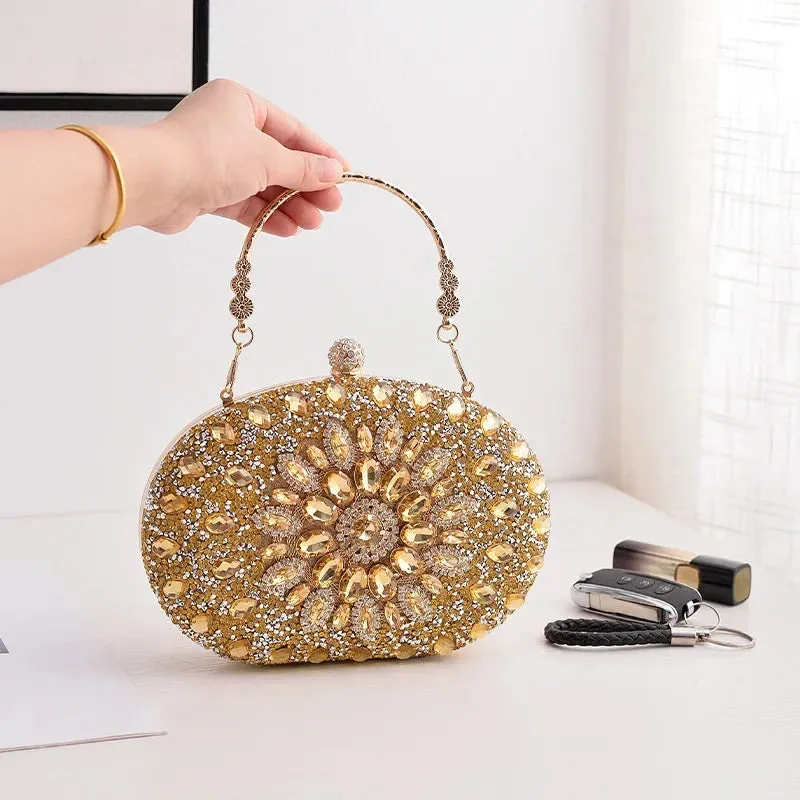 2023 Diamond Women Luxury Clutch Evening Bag Wedding Crystal Ladies Cell Phone Pocket Purse Female Wallet for Party Quality Gift