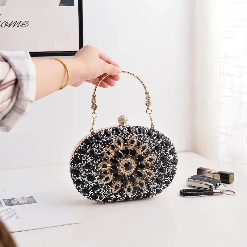 2023 Diamond Women Luxury Clutch Evening Bag Wedding Crystal Ladies Cell Phone Pocket Purse Female Wallet for Party Quality Gift