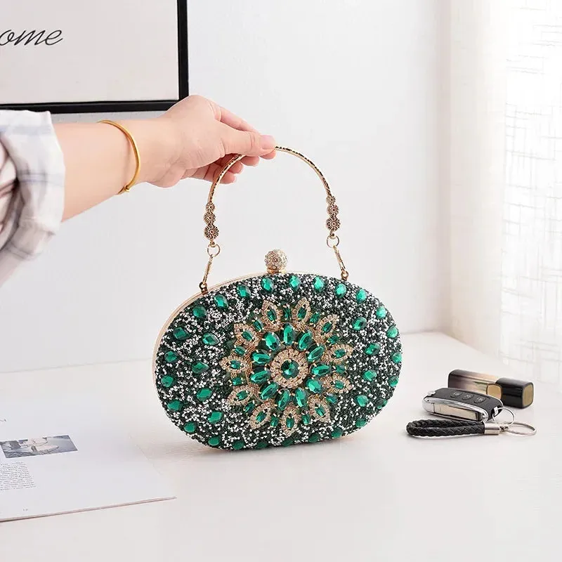 2023 Diamond Women Luxury Clutch Evening Bag Wedding Crystal Ladies Cell Phone Pocket Purse Female Wallet for Party Quality Gift