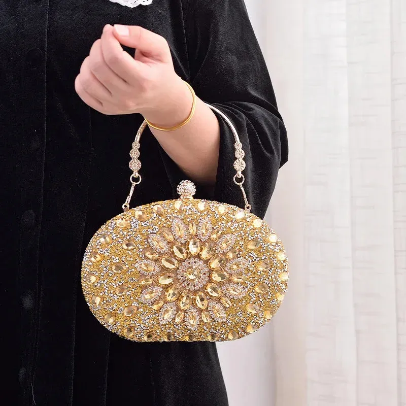 2023 Diamond Women Luxury Clutch Evening Bag Wedding Crystal Ladies Cell Phone Pocket Purse Female Wallet for Party Quality Gift