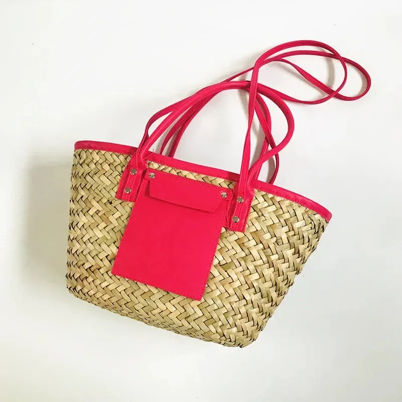 2024 NEW Straw Woven Women Summer Beach  New Versatile Shoulder  Fashion Rattan Handbag Tote Bag Large Capacity