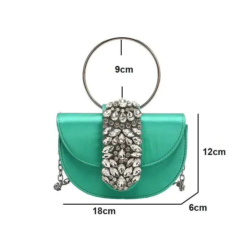 2024 New Women Luxury Evening Bags Shiny Rhinestone Clutch Money Purses Fashion Shoulder Bag Handbag Wedding Party Dinner Bag