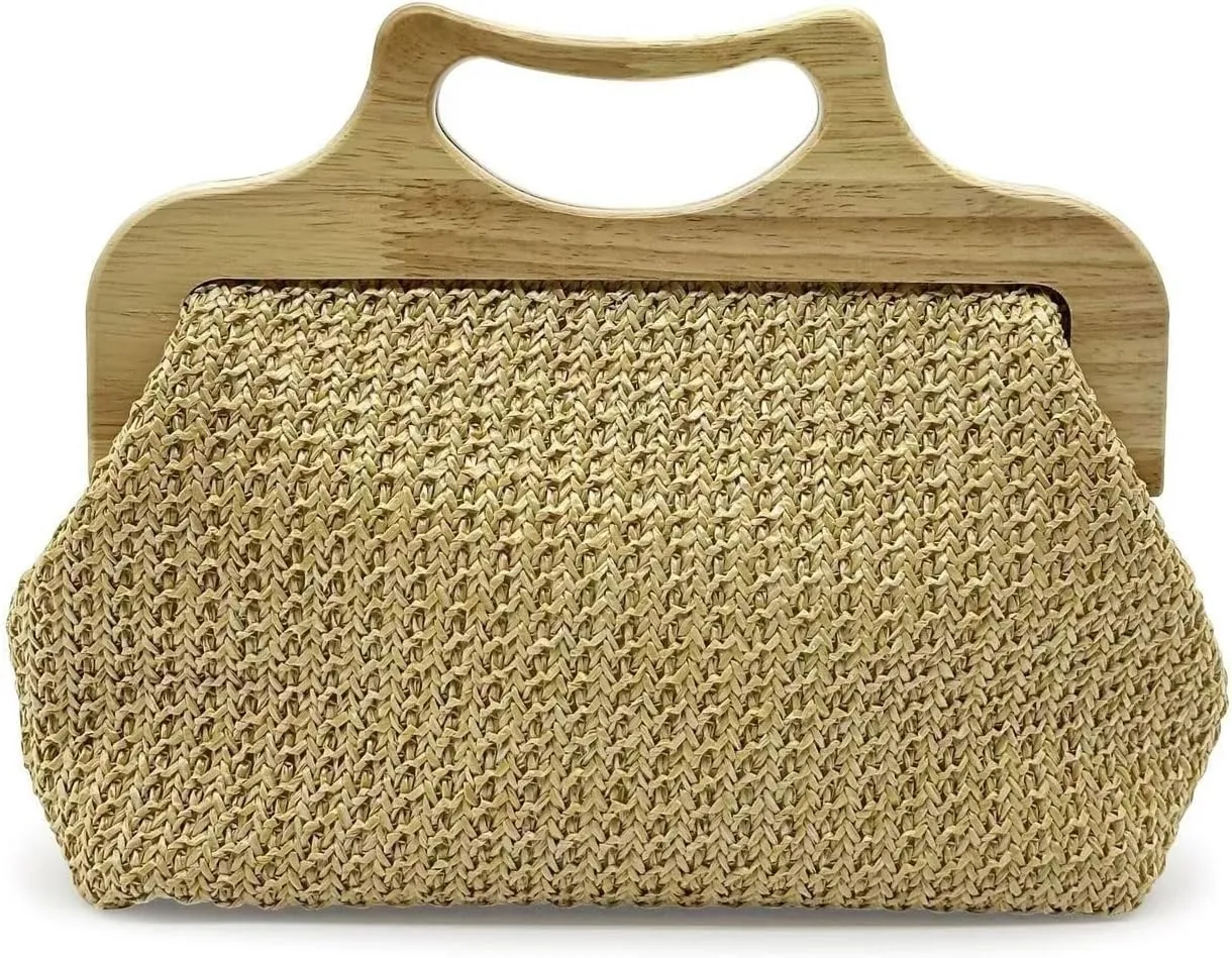 2024 Straw Women's Bag Small Square Bag Handbag(B)