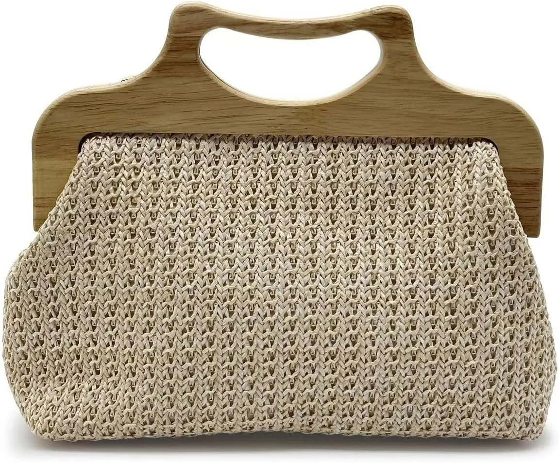 2024 Straw Women's Bag Small Square Bag Handbag(C)