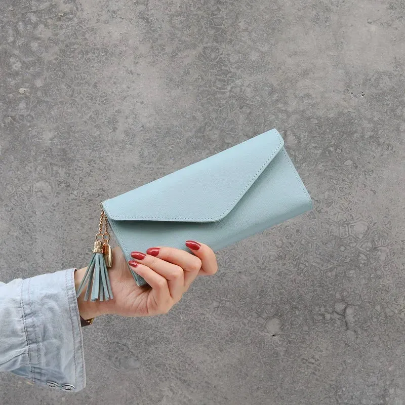 2025 Fashion Women Wallets Zipper Purses Black Light Gray Red Long Section Clutch Wallet Soft PU Leather Money Bag