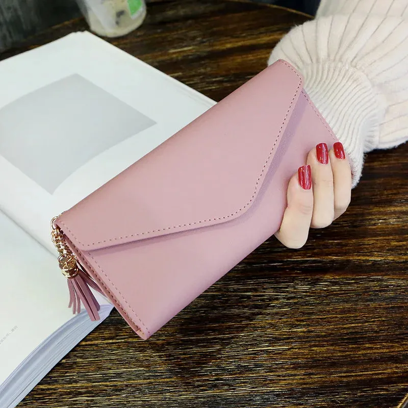 2025 Fashion Women Wallets Zipper Purses Black Light Gray Red Long Section Clutch Wallet Soft PU Leather Money Bag