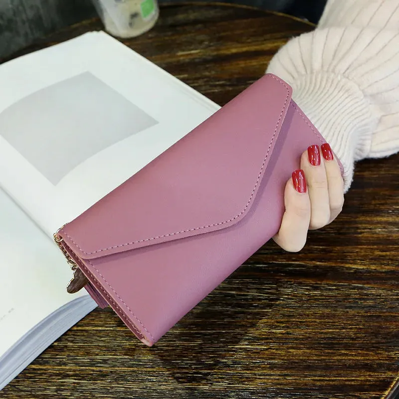 2025 Fashion Women Wallets Zipper Purses Black Light Gray Red Long Section Clutch Wallet Soft PU Leather Money Bag